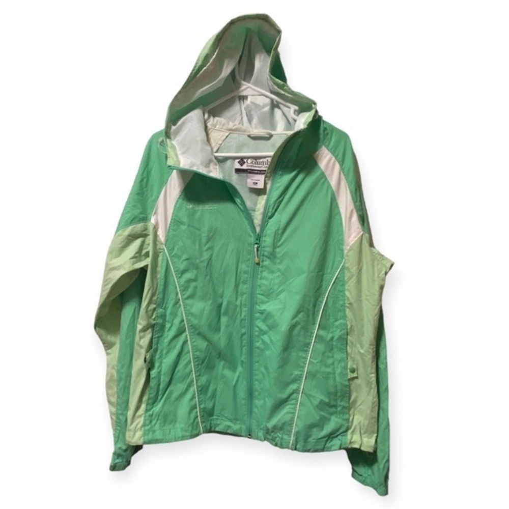 Columbia Sportswear Jacket Women’s Size XL Full Zip Up Green-White Hoodie‎